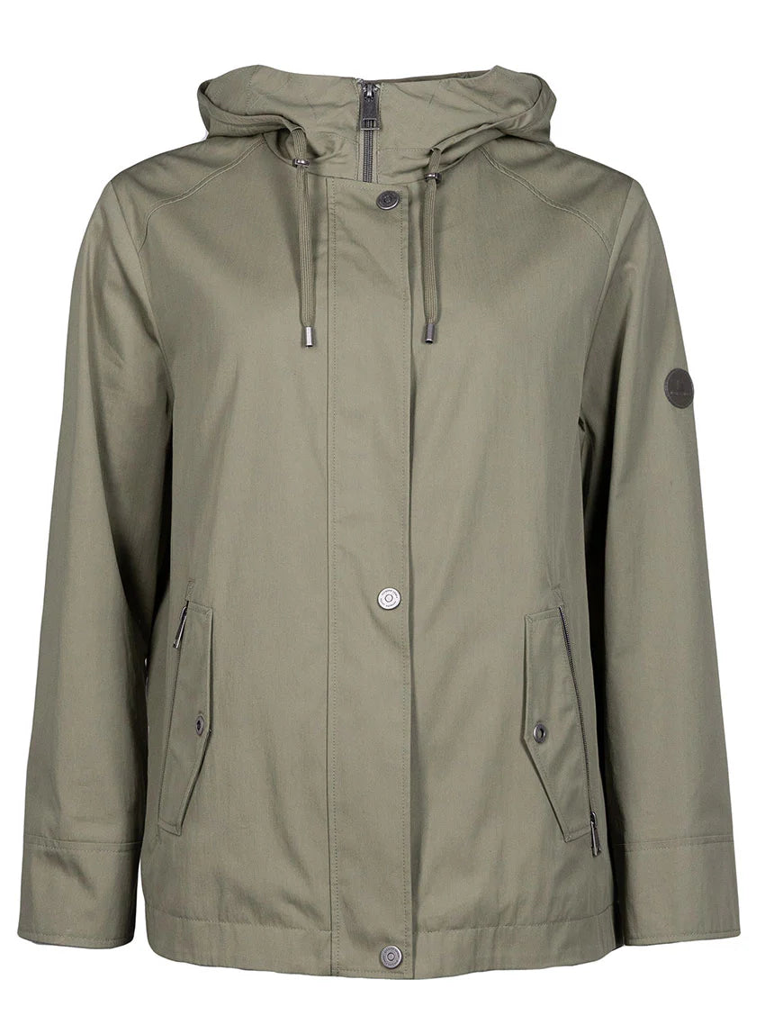 Parka femme à capuche vert kaki