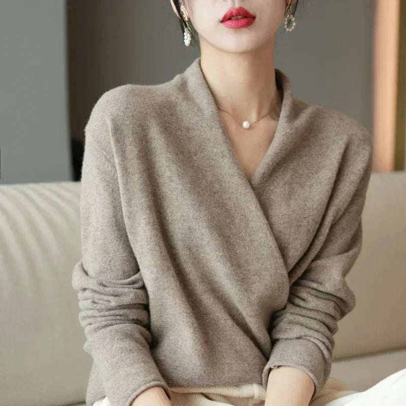 Pull élégant croisé pour femmes