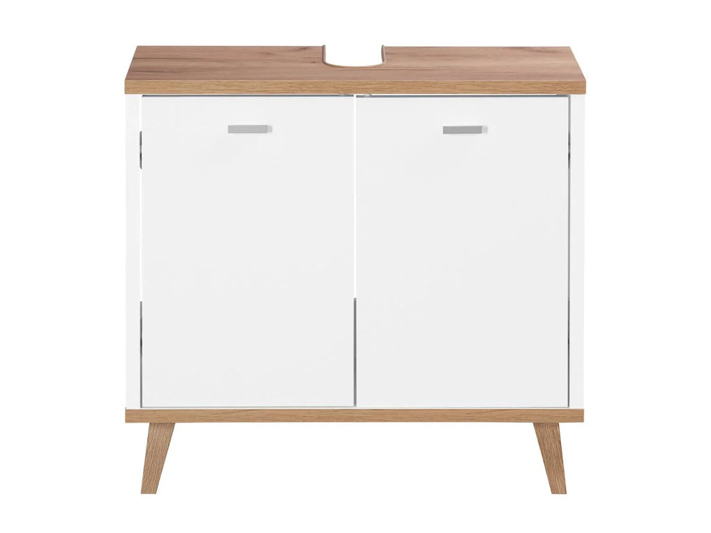 LIVARNO home Meuble sous vasque Corfu, 60 x 55 x 28 cm, blanc/imitation chne