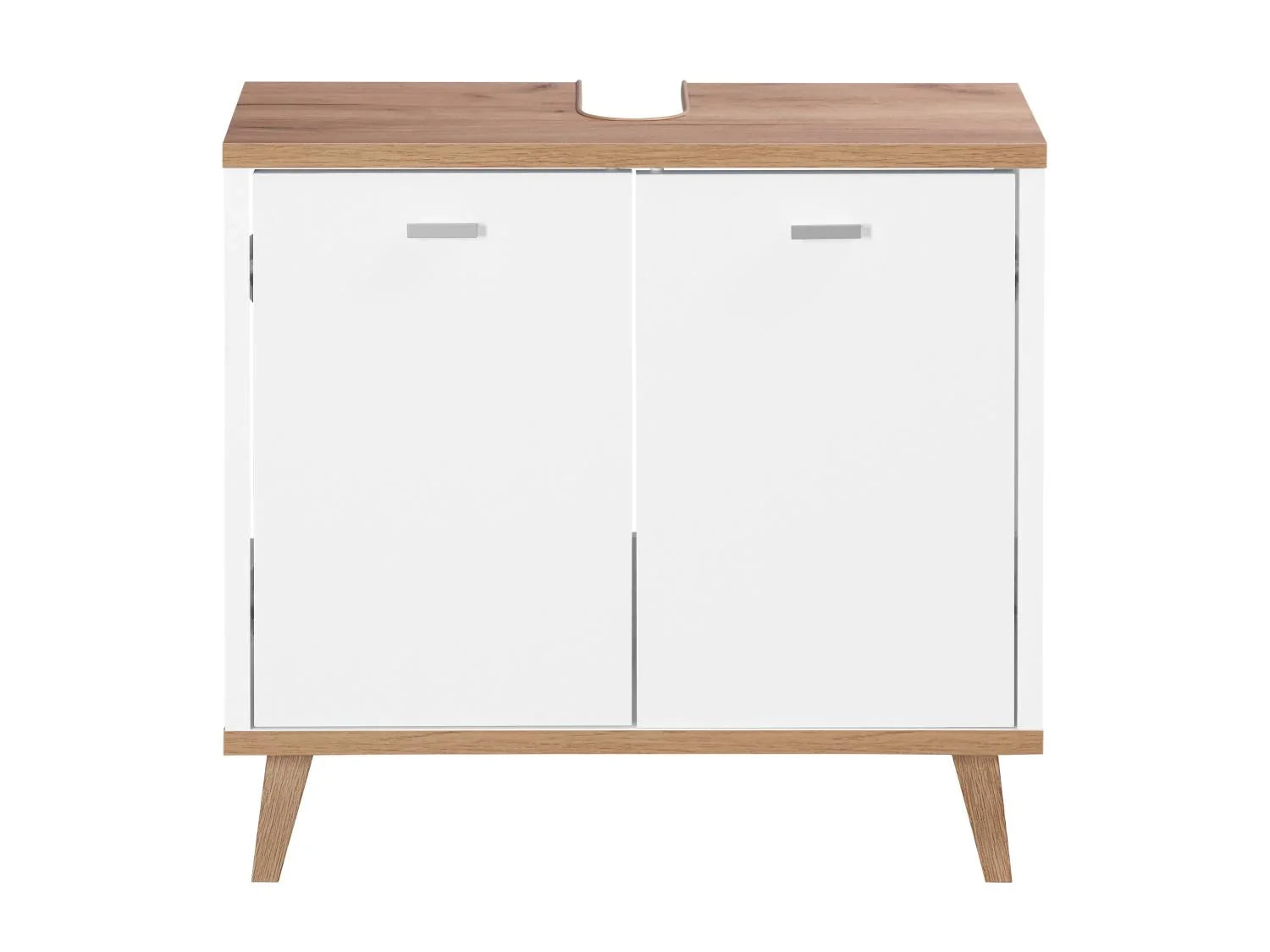 LIVARNO home Meuble sous vasque Corfu, 60 x 55 x 28 cm, blanc/imitation chne