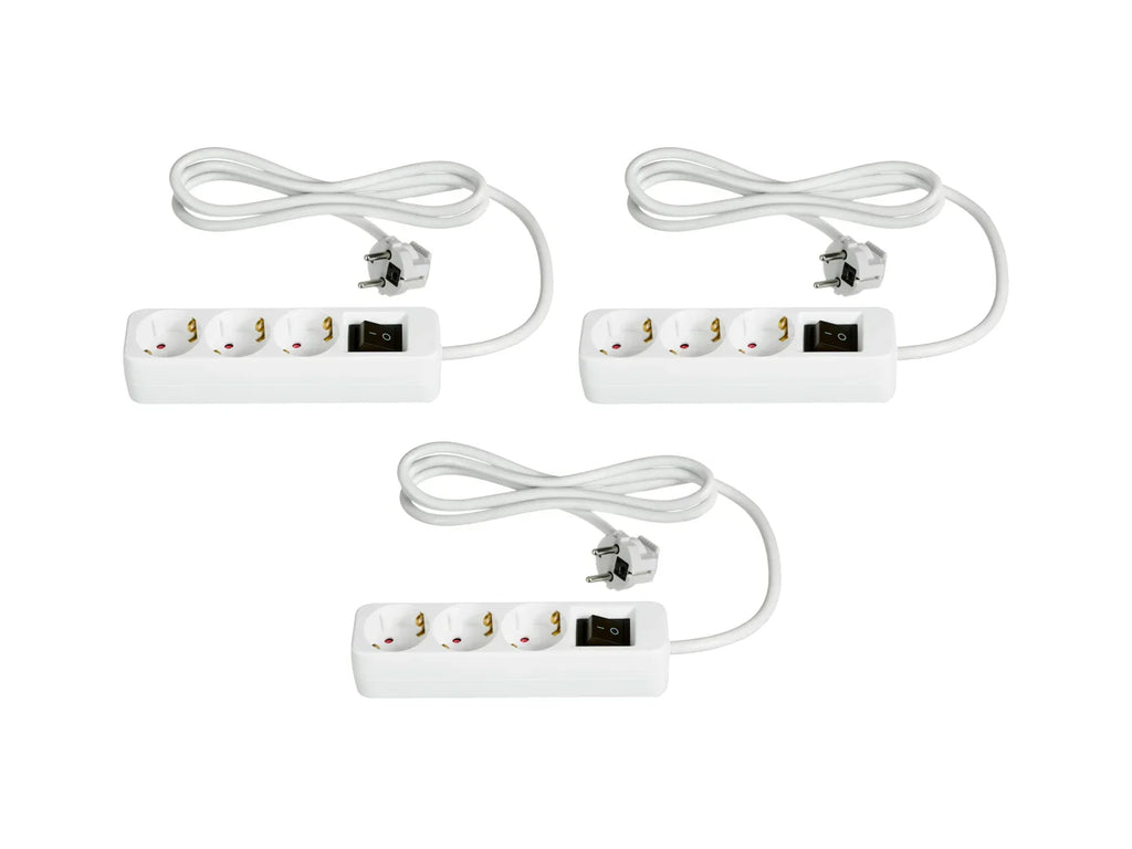 TRONIC Lot de 3 multiprises