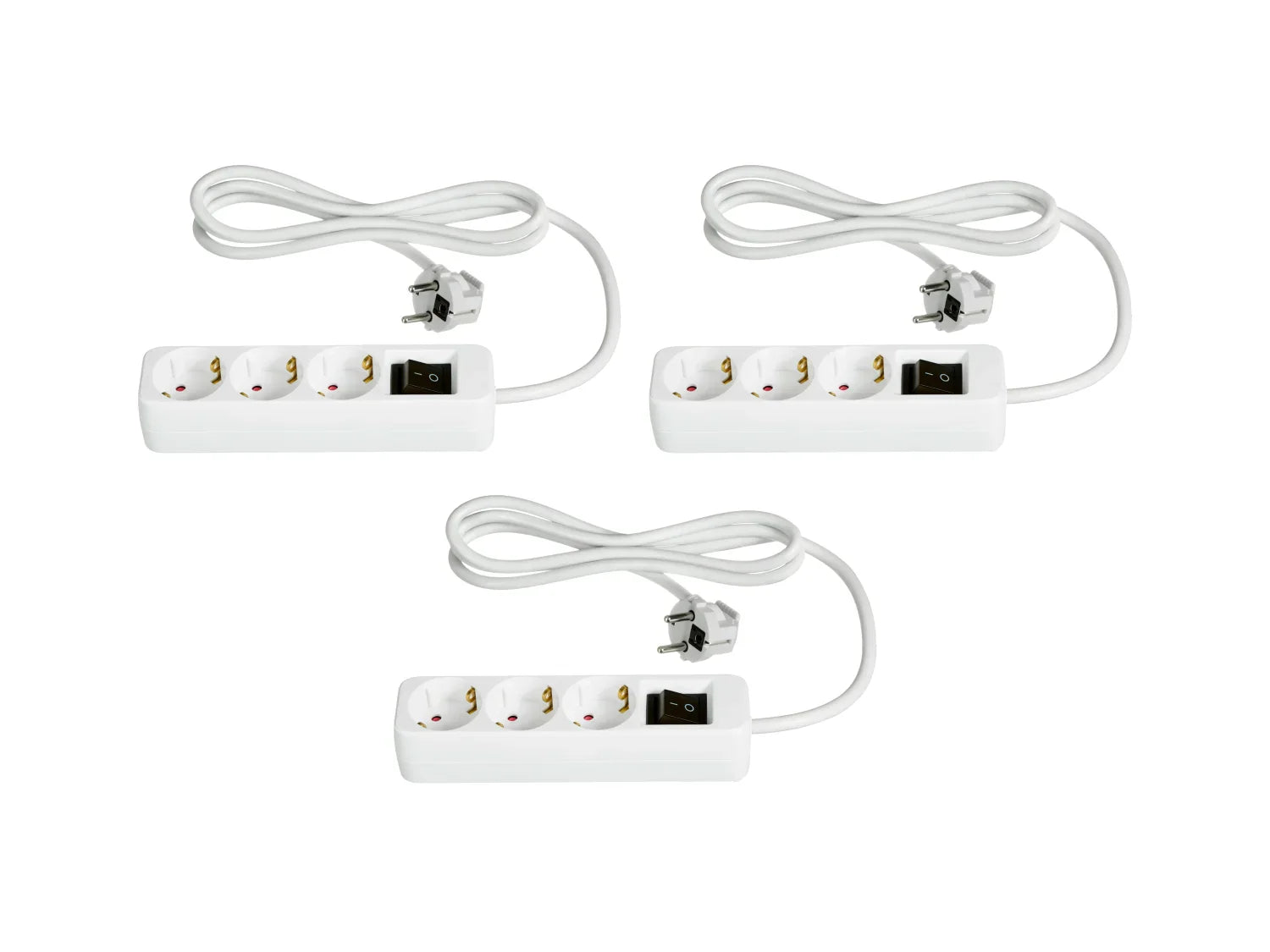 TRONIC Lot de 3 multiprises
