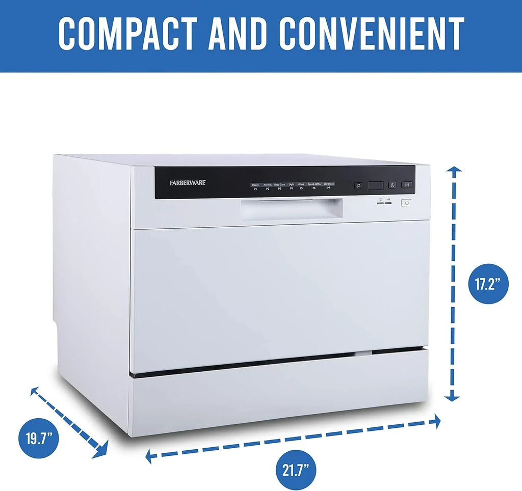 Farberware Compact 6-Station Dishwasher Portable Mini Countertop Dishwasher