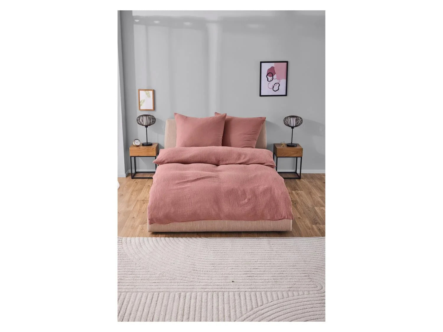 LIVARNO home Parure de lit en mousseline, 240 x 220 cm