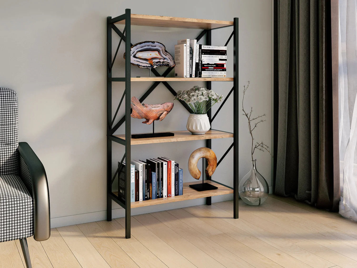 VCM tagre design industriel Insasi, 34 x 66 x 85/121/160 cm