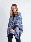 Étole femme en laine bleu