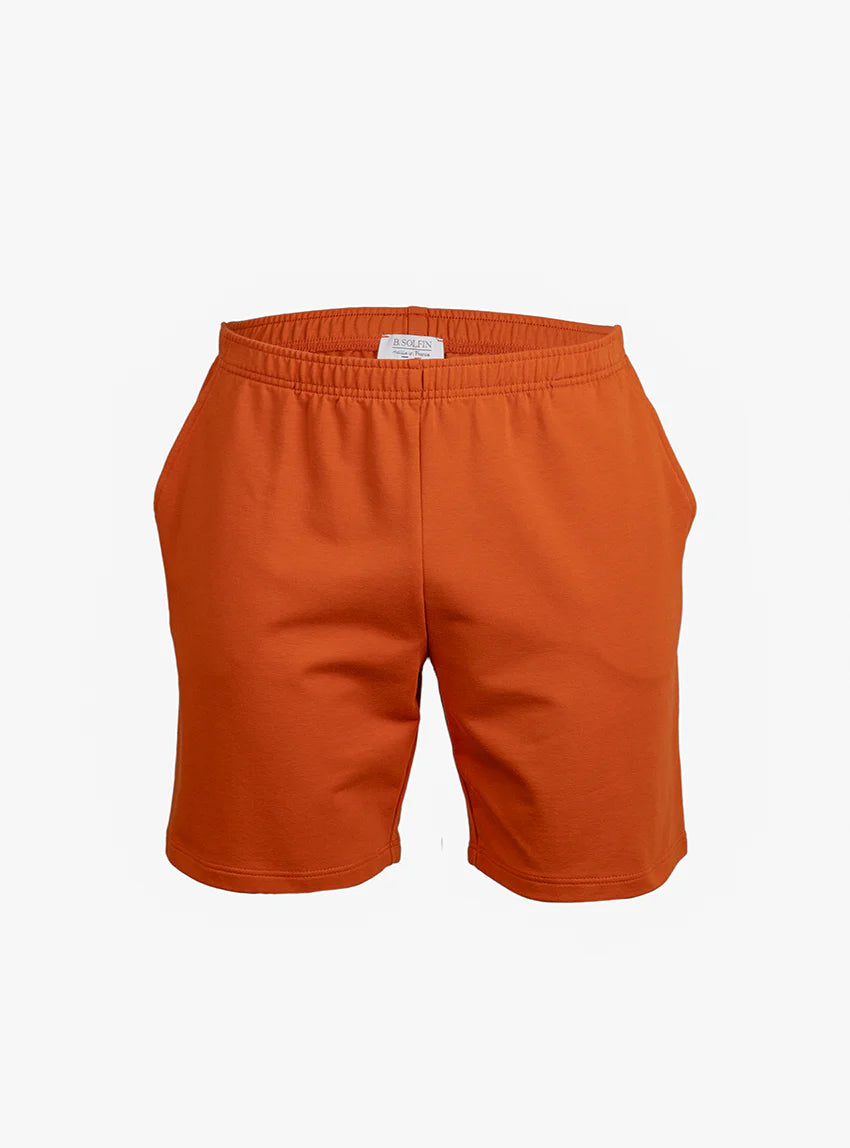 Bermuda homme coton orange terracotta