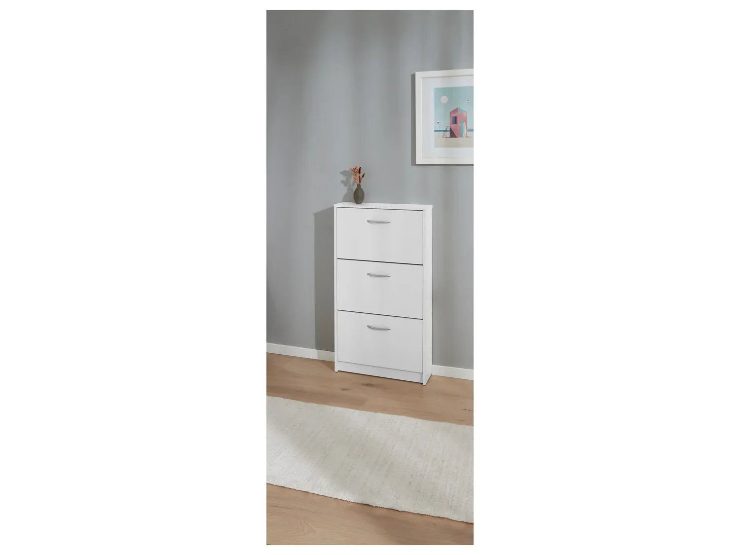 LIVARNO home Meuble  chaussures, 58,5 x 104,7 x 17 cm, blanc