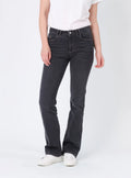 Pantalon bootcut femme gris foncé en coton