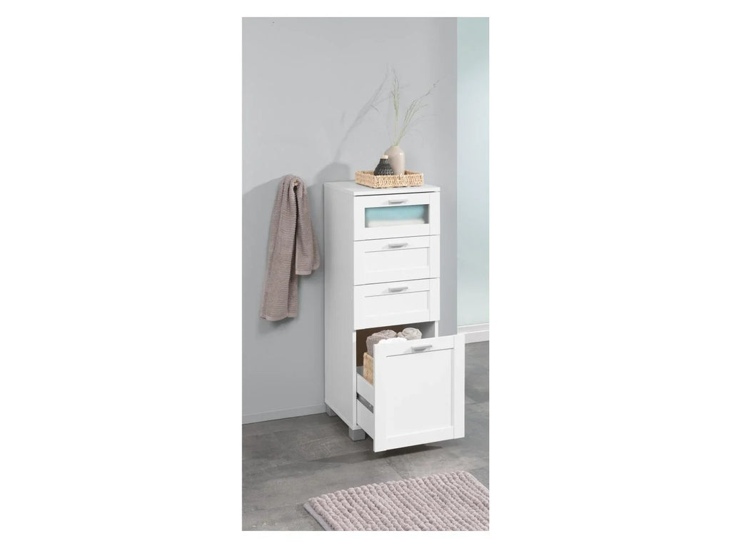 LIVARNO home Meuble de salle de bains Basel, 37 x 96,9 x 34,5 cm, blanc