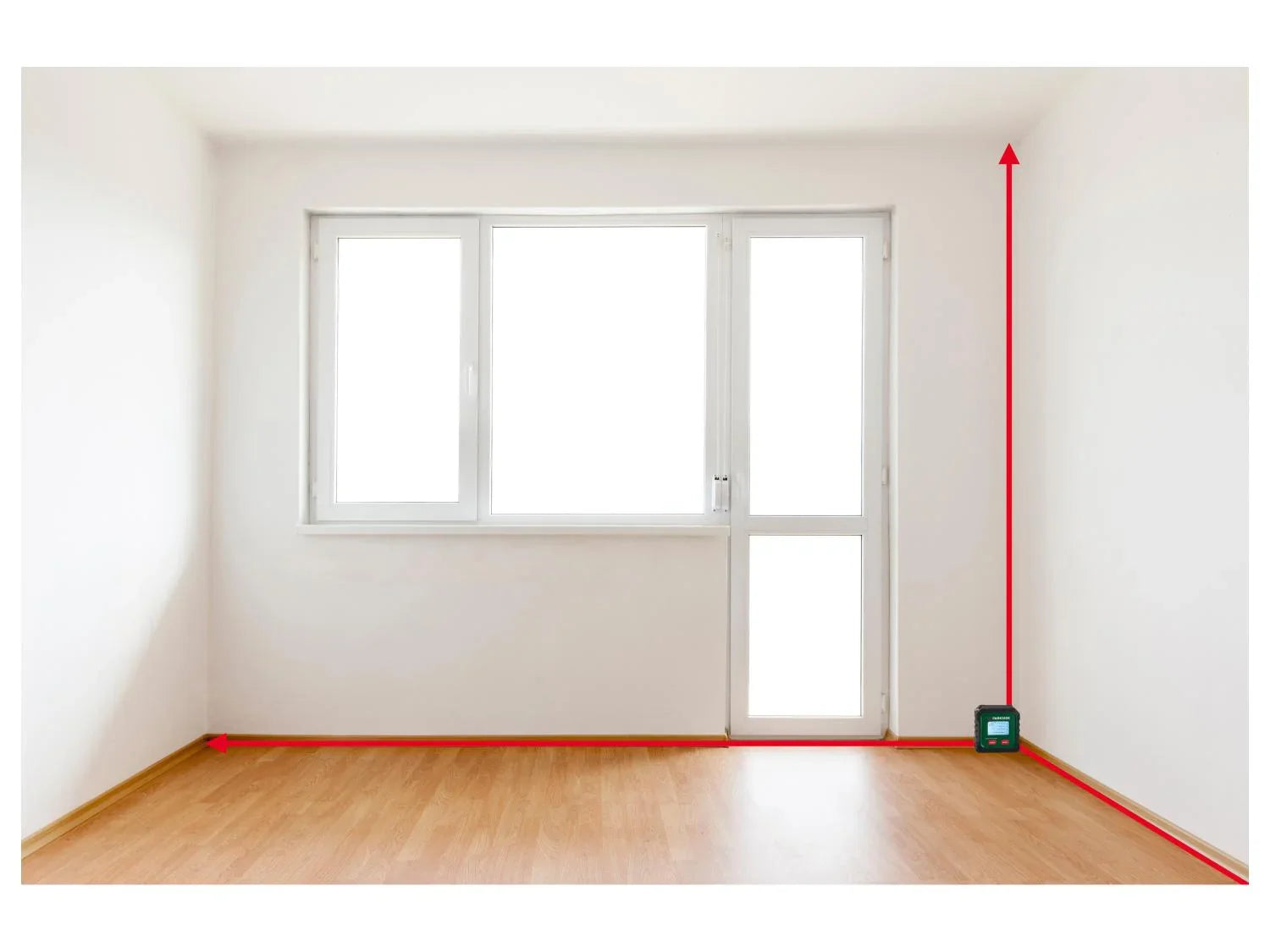 PARKSIDE Tlmtre laser avec mtre ruban PLMB C3, rouge, 50 m