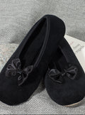 Chaussons ballerines femme en coton noir