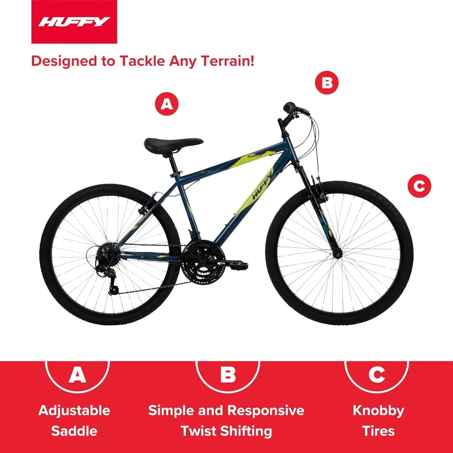 Huffy Stone Mountain Hardtail Mountain Bike for Boys/Girls/Men/Women 20/24/26 Sizes