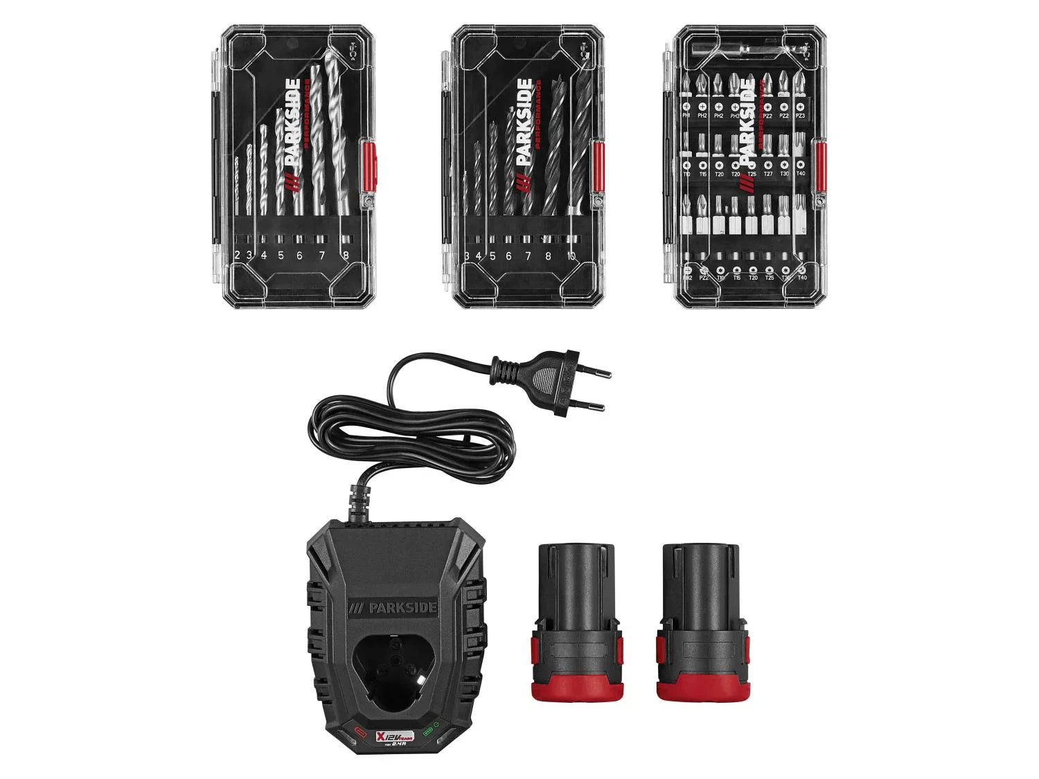 PARKSIDE PERFORMANCE Set perceuse-visseuse sans fil PBSPA 12 D4 + chargeur + batterie, 12 V