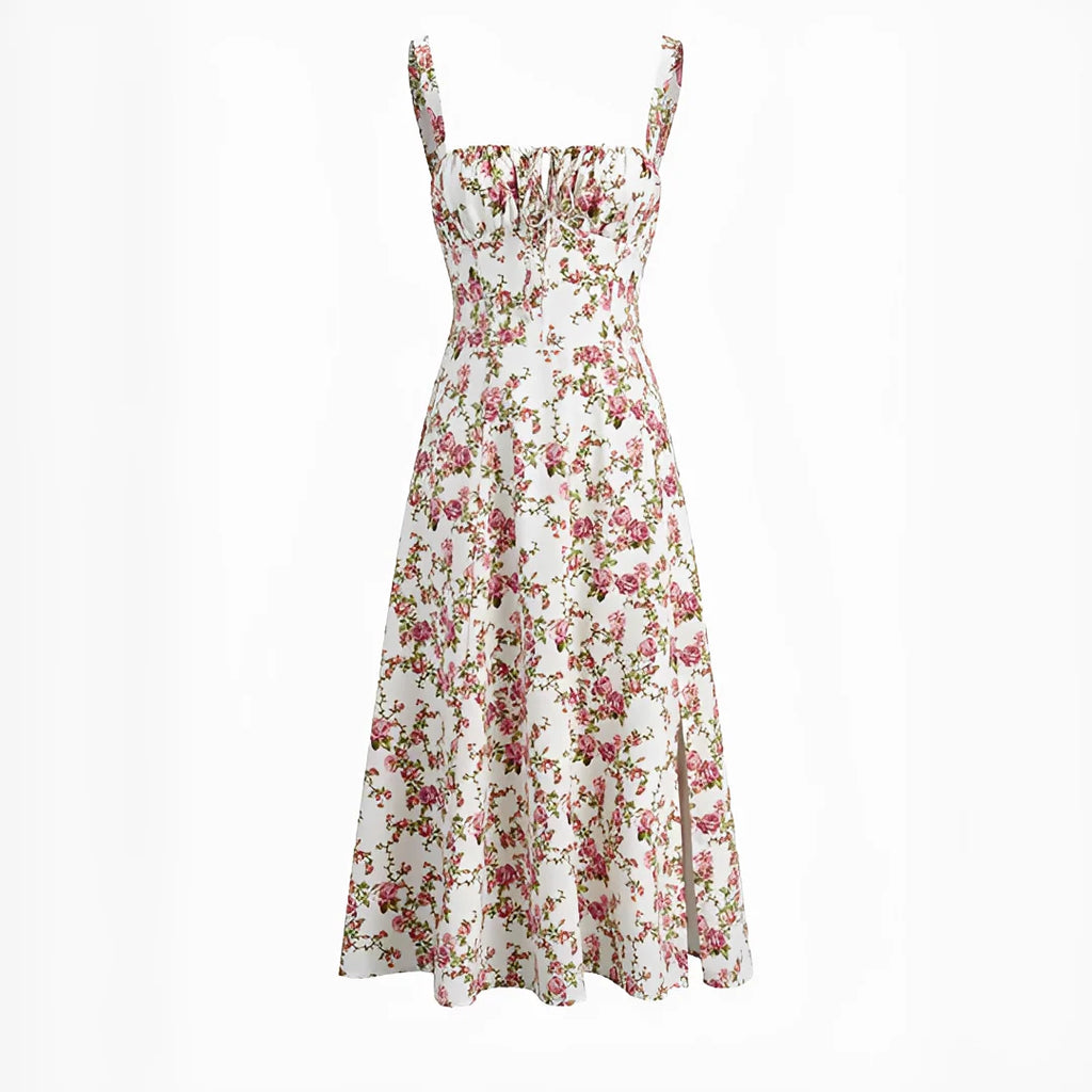 Quinny - Robe fleurie mi-longue