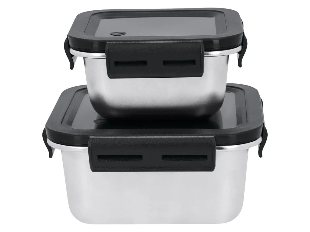 SILVERCREST Set de 2 botes de conservation en acier inoxydable