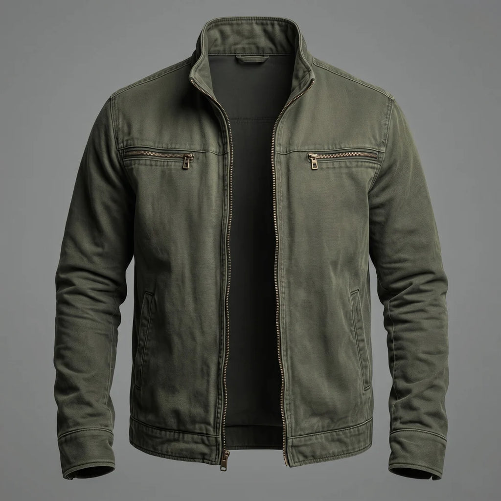 LOUIS | Veste en coton vintage à fermeture zippée