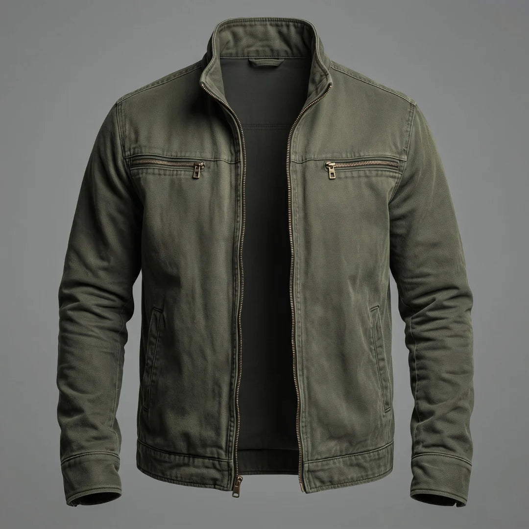 LOUIS | Veste en coton vintage à fermeture zippée