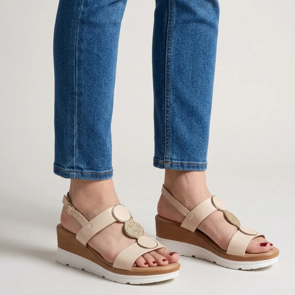 Sandale confortable à talon compensé élégant pour femmes