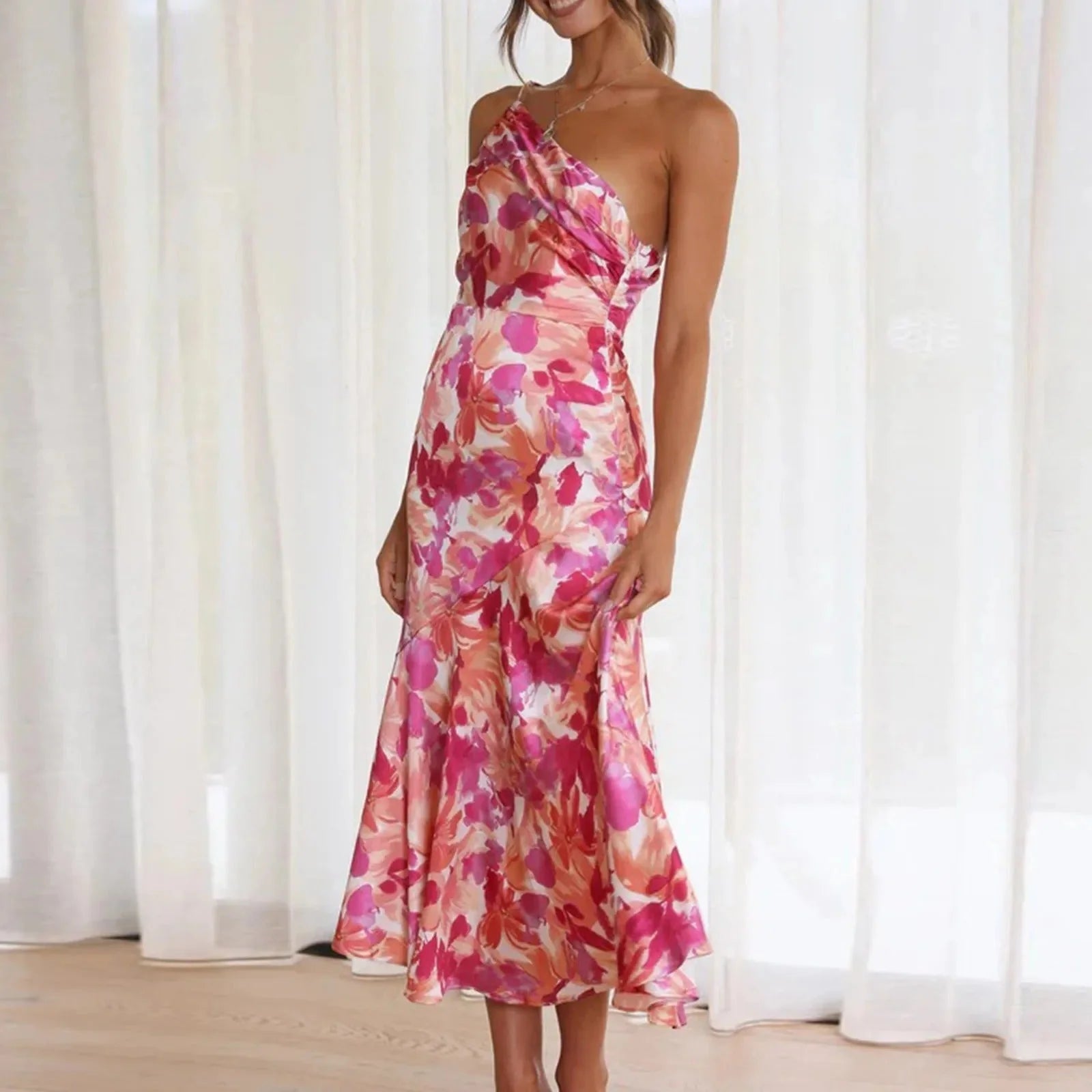 Sophie Paris | Robe asymétrique fluide à imprimé floral
