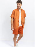 Bermuda homme coton orange terracotta