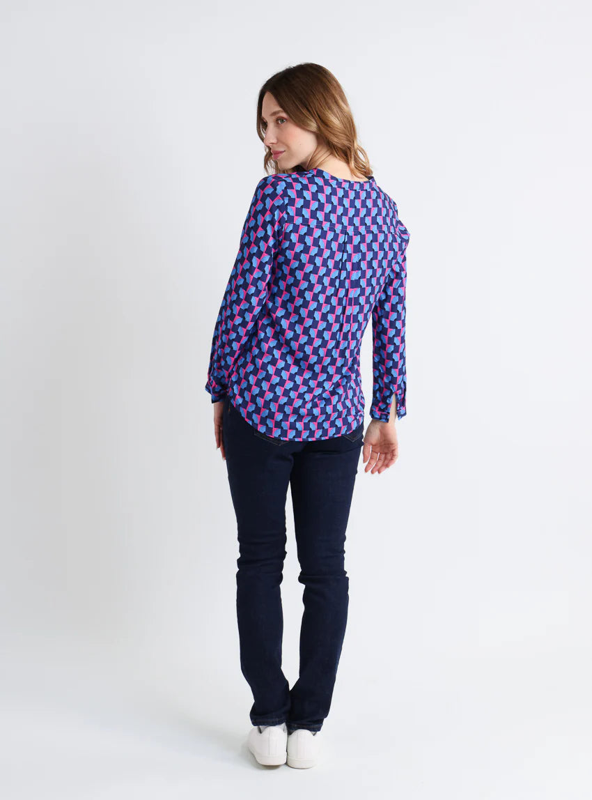 Blouse femme en viscose chaude bleu