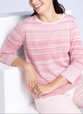 Pull manches 3/4 col rond maille vanisée