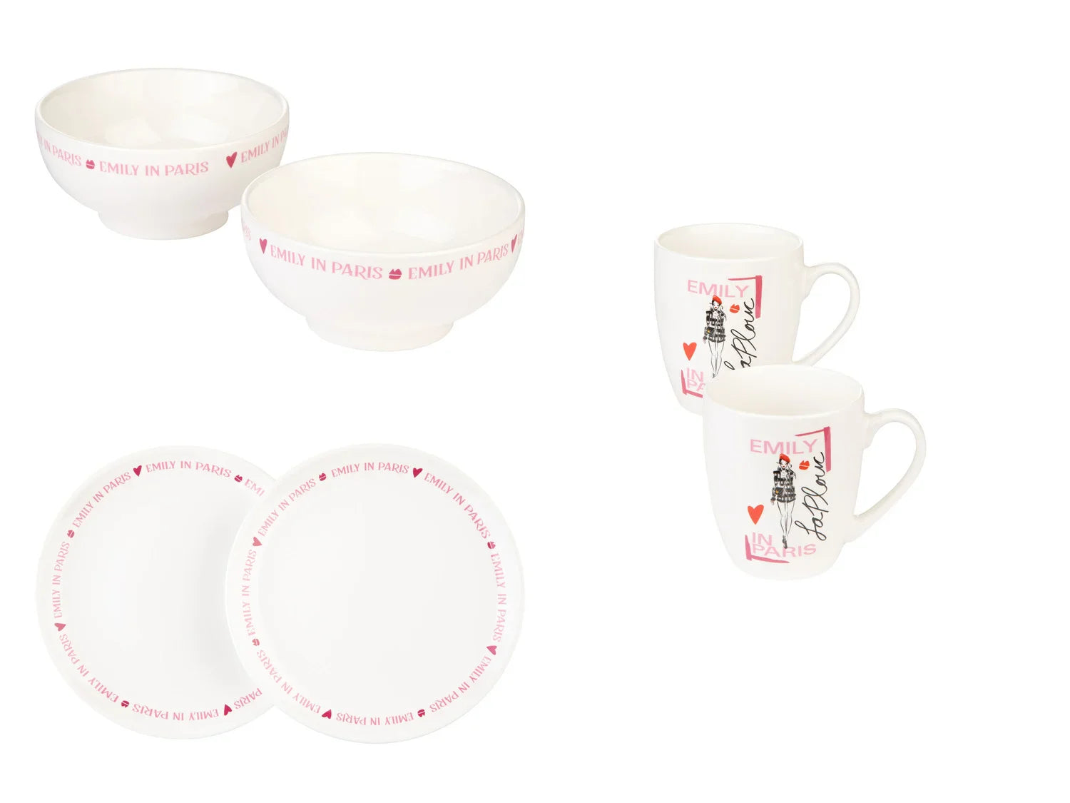 Set de tasses, assiettes ou bols Emily in Paris