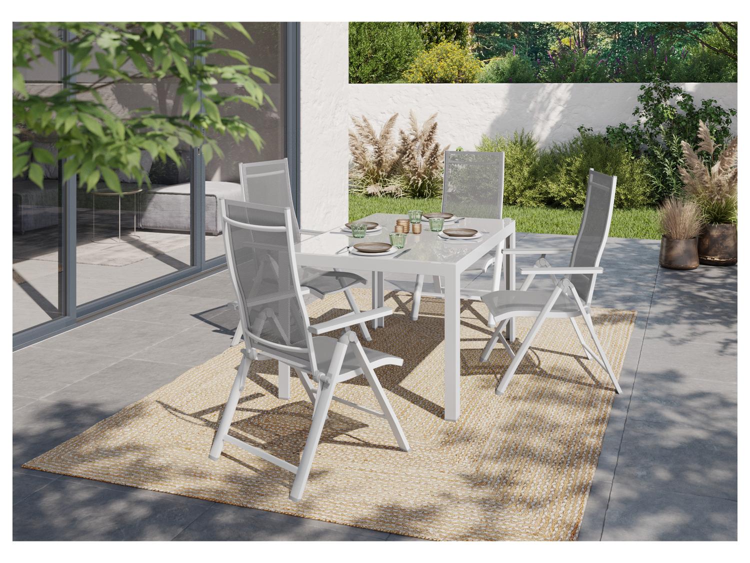 LIVARNO home Table de jardin en aluminium Houston, blanc