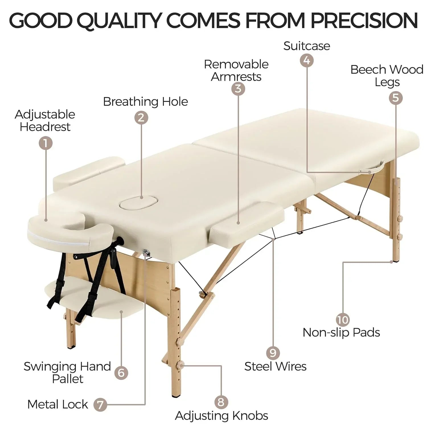 Yaheetech Massage Table Portable Lash Beds Spa Bed Massage Couch Foldable Spa Tables