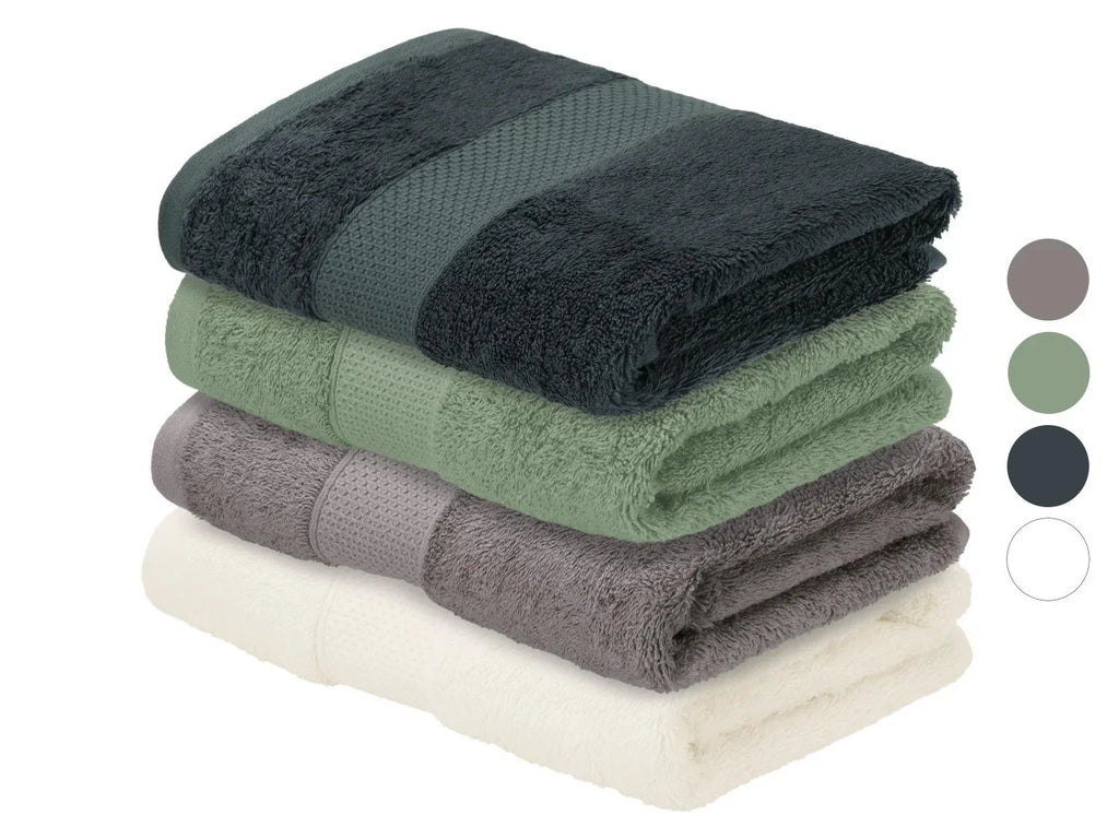 LIVARNO Lot de 2 serviettes de toilette Premium, 50 x 100 cm