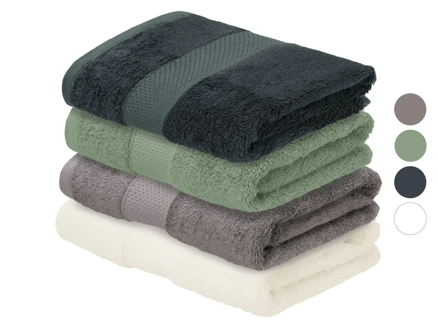 LIVARNO Lot de 2 serviettes de toilette Premium, 50 x 100 cm