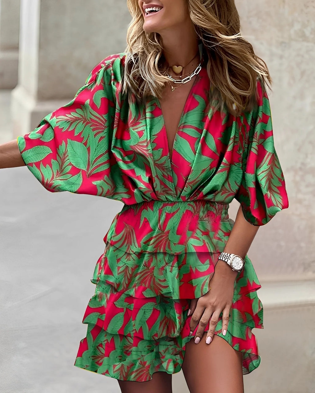 Robe courte asymétrique pour femmes Élégante Moderne Confortable