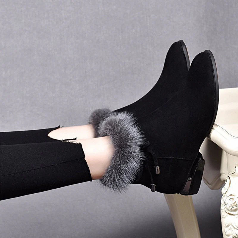 Bottes chevilles chaudes et élégantes antidérapantes pour femmes