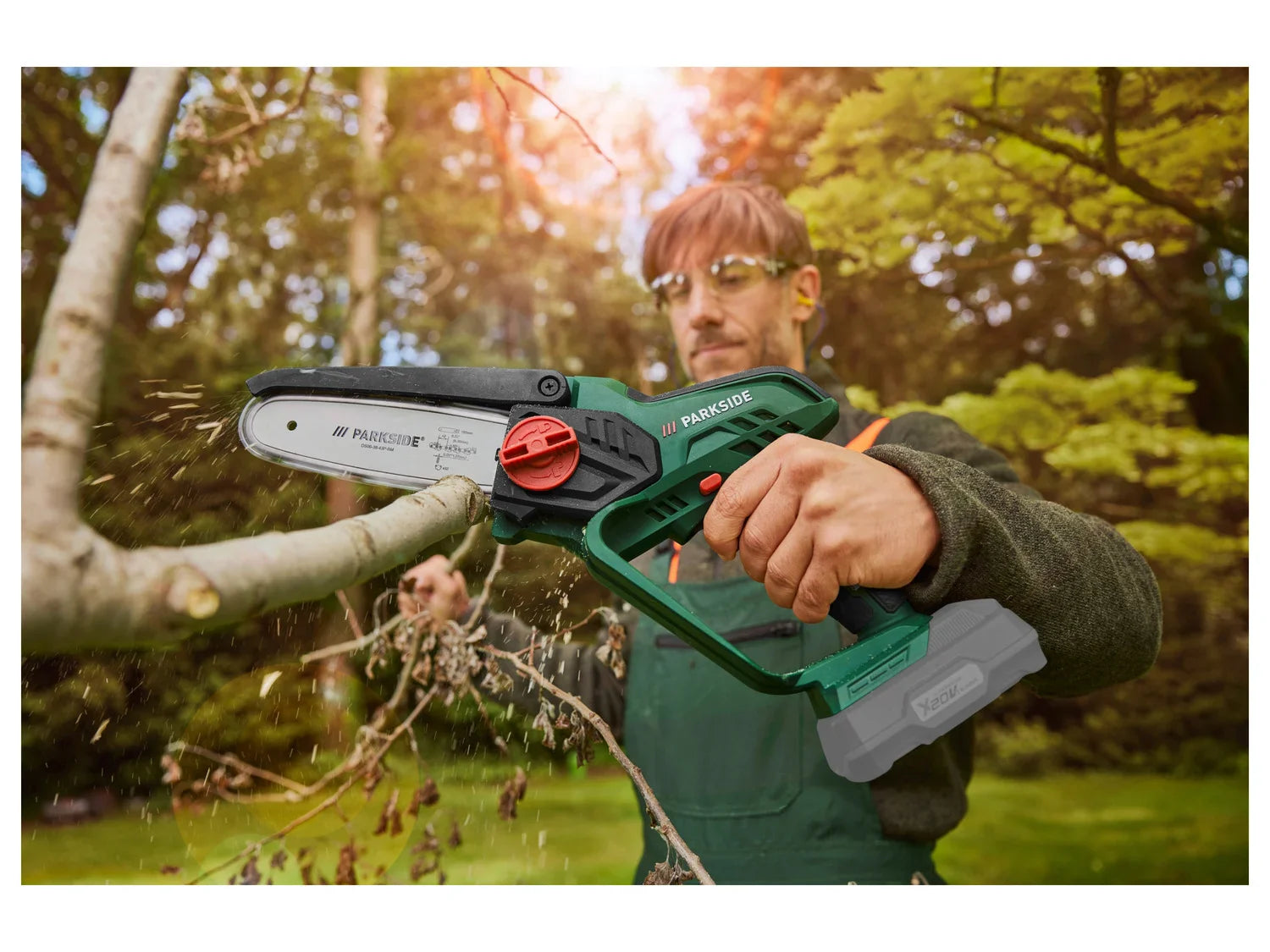PARKSIDE Mini-trononneuse  bois sans fil PAGHS 20-Li A 20 V