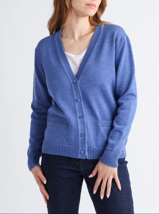 Gilet femme en laine bleu élégant