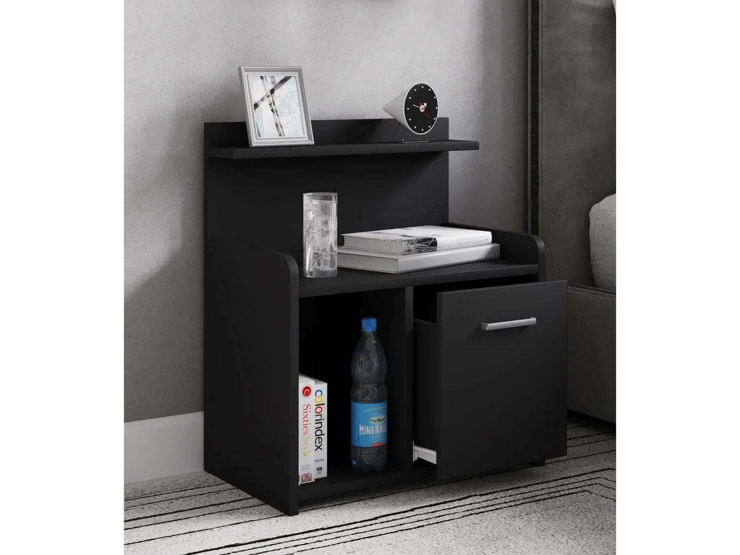 VCM Table de chevet avec tagres ouvertes Nilasa, 47 x 60 x 29 cm