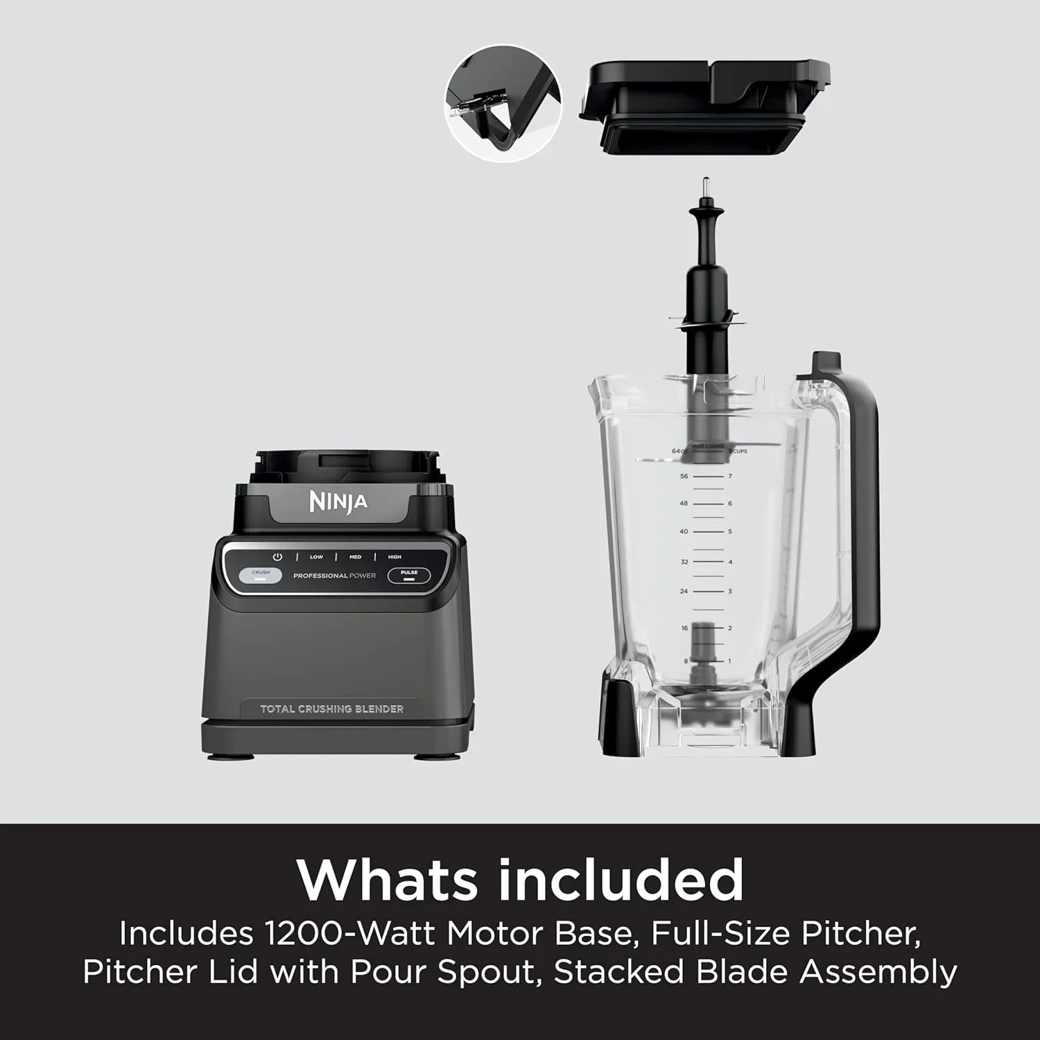 Ninja BL660 Professional Compact Smoothie and Food Processor Blender 1100W 3 Functions
