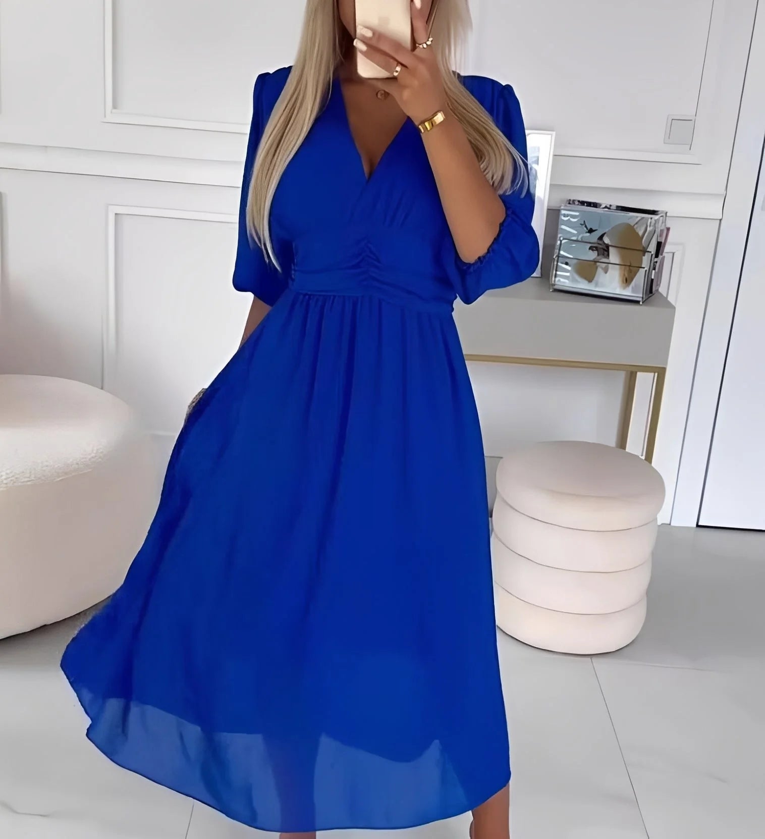Aysha - Robe Midi à Manches Longues