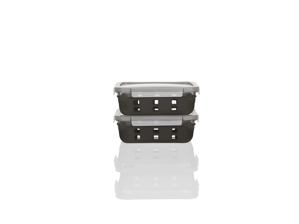 LIVARNO home Lot de 2 botes de conservation en verre