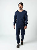 Pyjama homme en coton bleu marine