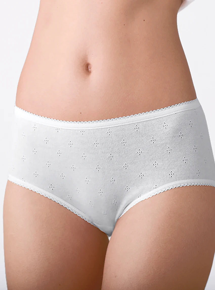 Culotte maille fantaisie en coton blanc