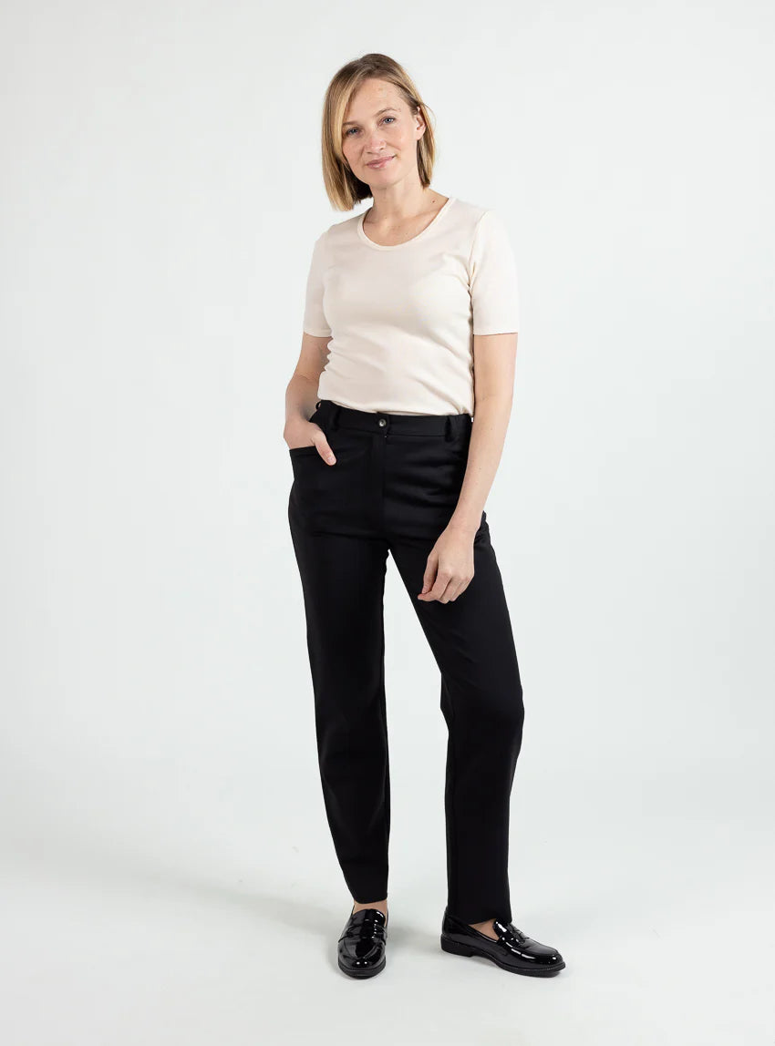 Pantalon femme en laine noir