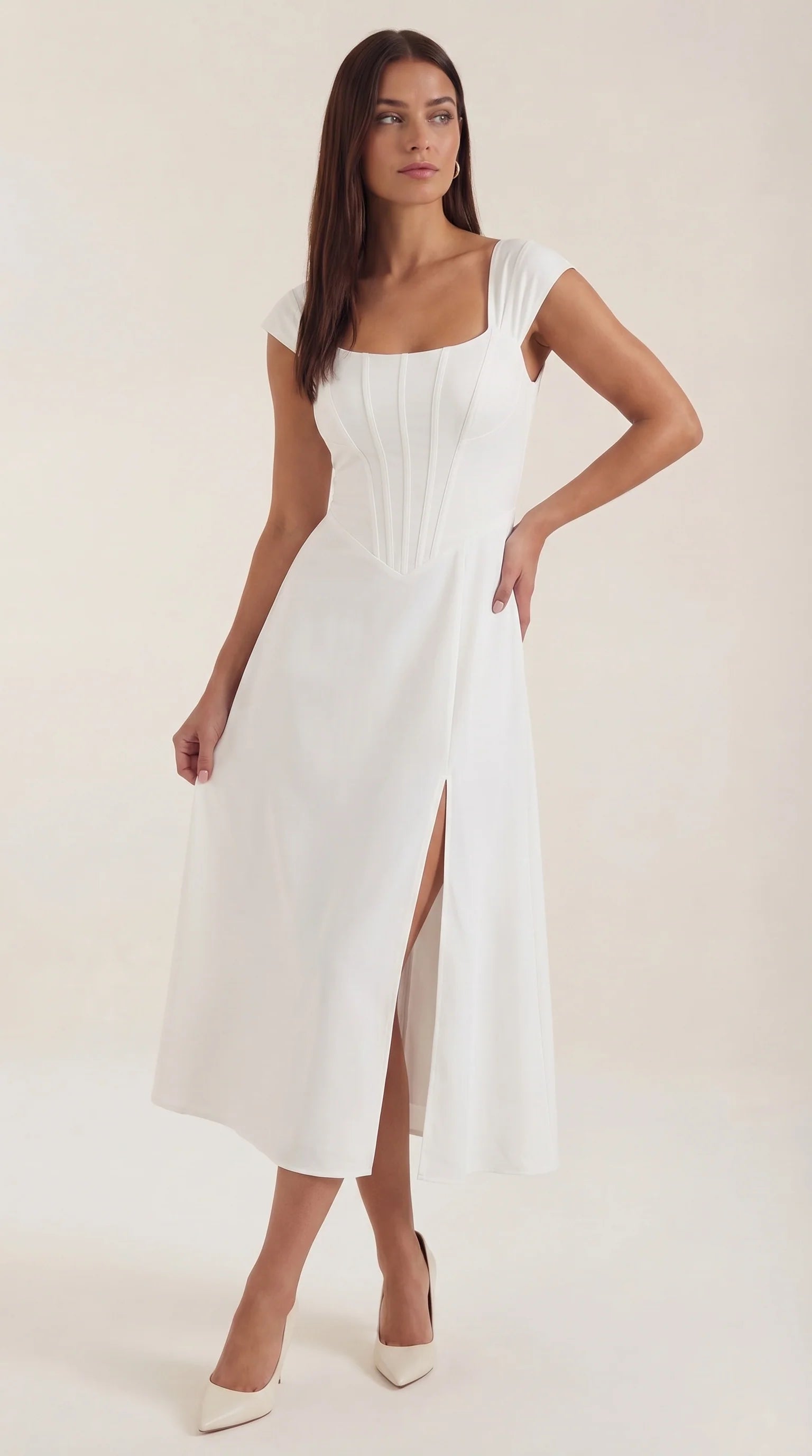 Robe corset midi femme tenue invité mariage