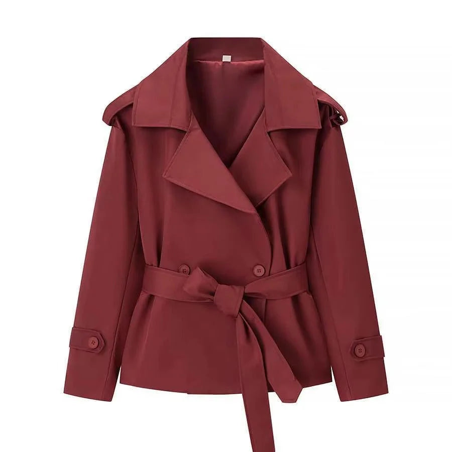 Blazer court ceinturé pour femme