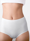 Culotte femme unie taille haute blanche