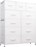 Storage Organizer Unit with 11 Fabric Bins, Storage Drawers Organizer with Steel Frame, Tall Storage Tower Organizaton
