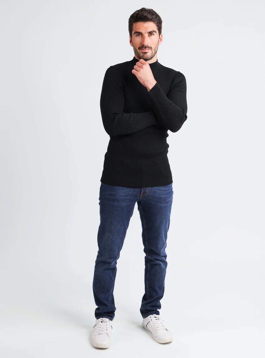 Pull homme 100% laine mérinos Noir