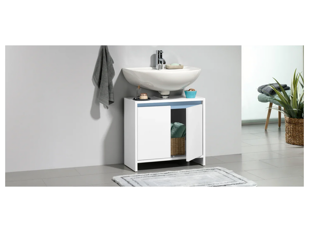 LIVARNO home Meuble sous-vasque Oslo, 60 x 55 x 28 cm, blanc
