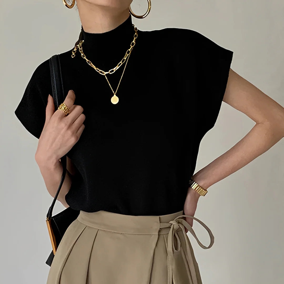 Lesley - T-shirt col roulé douillet